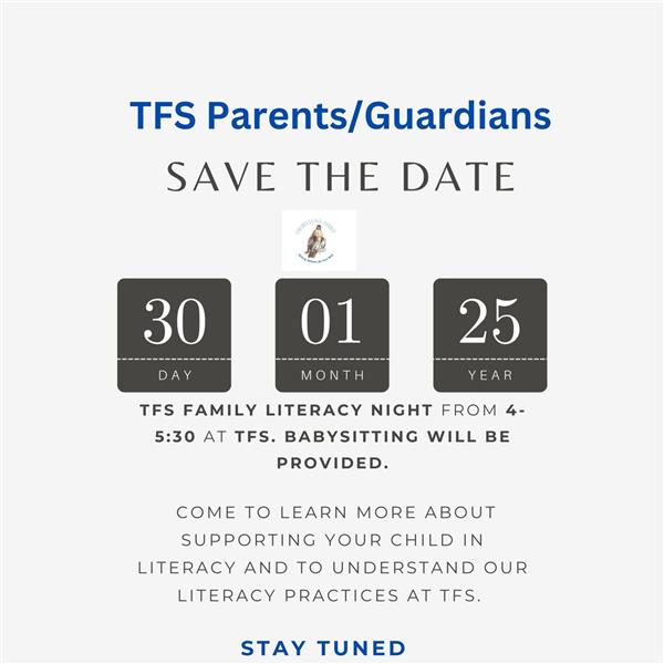 Save the date for family literacy night